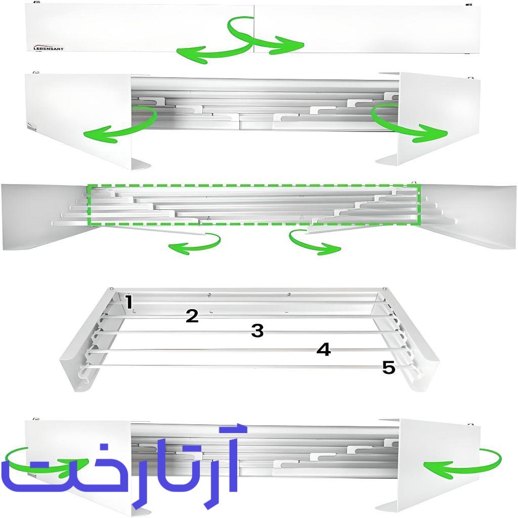 بند رخت دیواری استیل