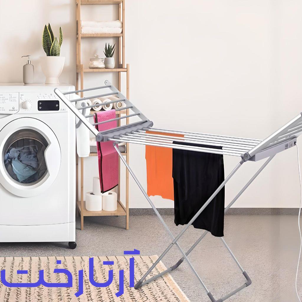 خرید عمده بند رخت ایستاده تاشو استیل